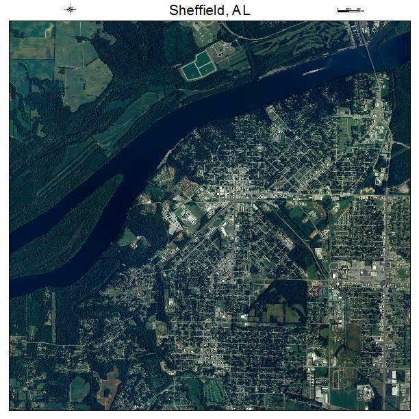 Sheffield, AL air photo map