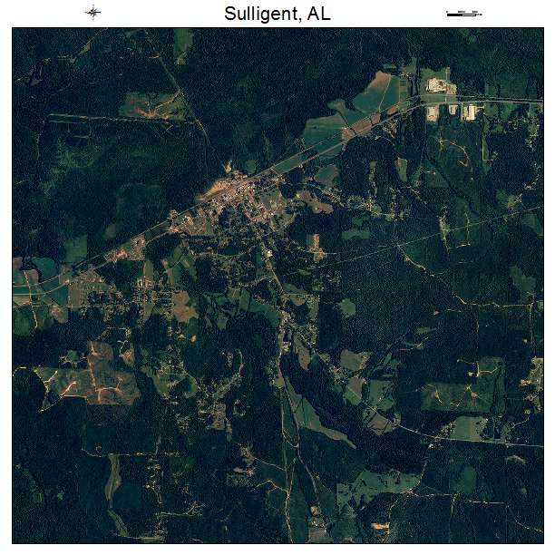 Sulligent, AL air photo map