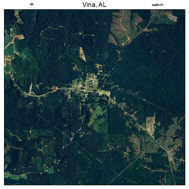 Vina, AL air photo map