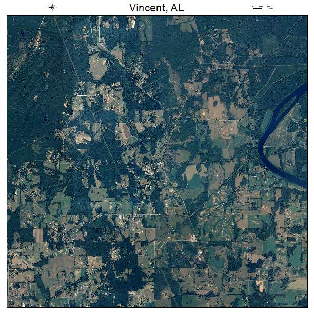 Vincent, AL air photo map
