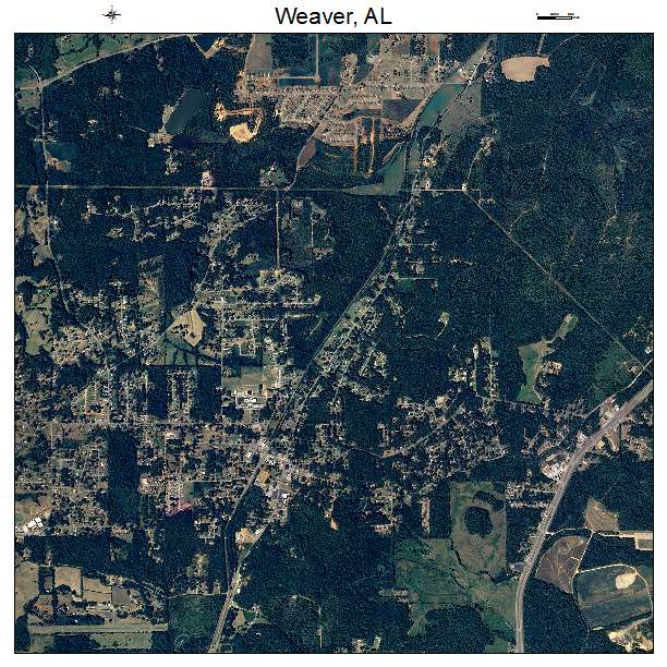 Weaver, AL air photo map