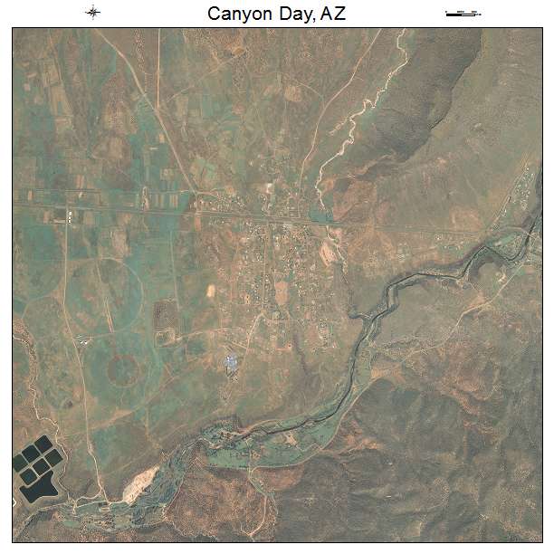 Canyon Day, AZ air photo map