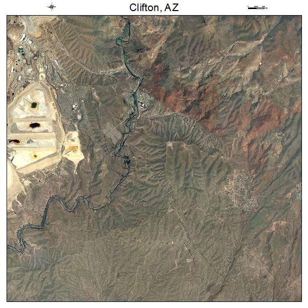 Clifton, AZ air photo map