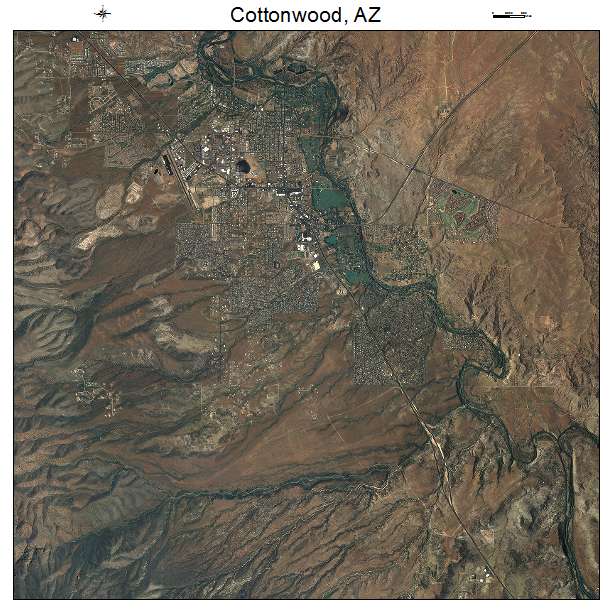 Cottonwood, AZ air photo map