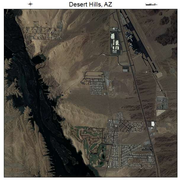 Desert Hills, AZ air photo map