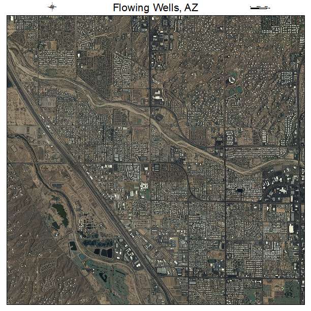 Flowing Wells, AZ air photo map