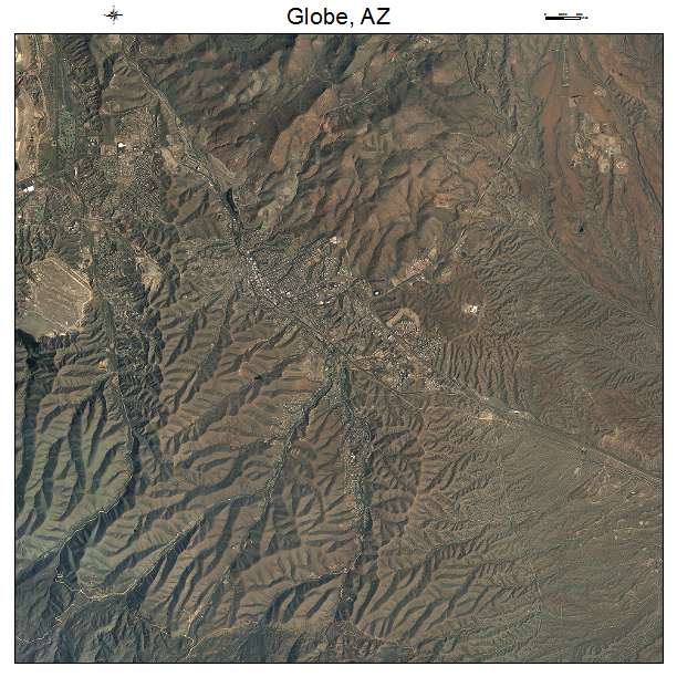 Globe, AZ air photo map