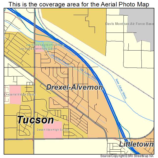 Drexel Alvernon, AZ location map 