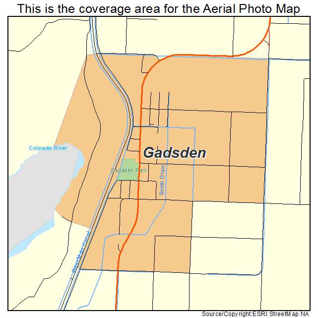 Gadsden, AZ location map 