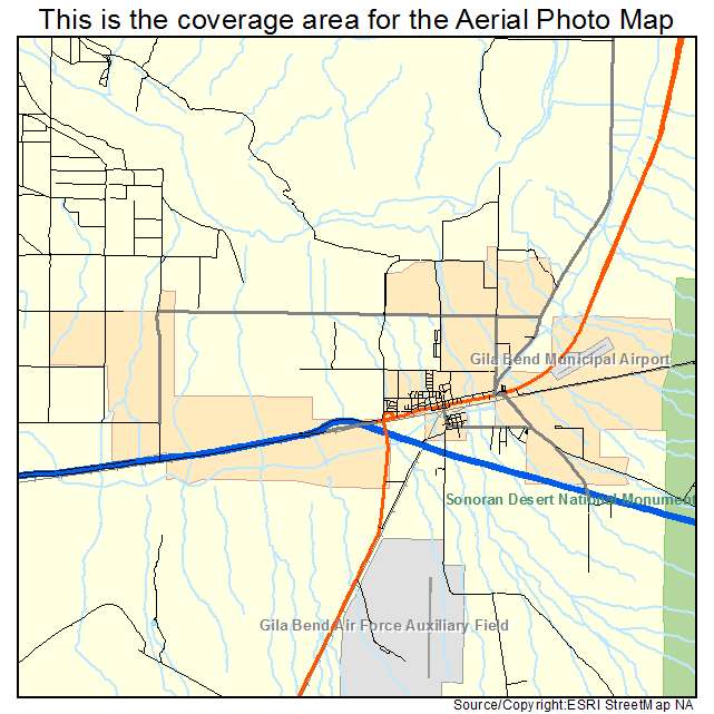 Aerial Photography Map of Gila Bend, AZ Arizona