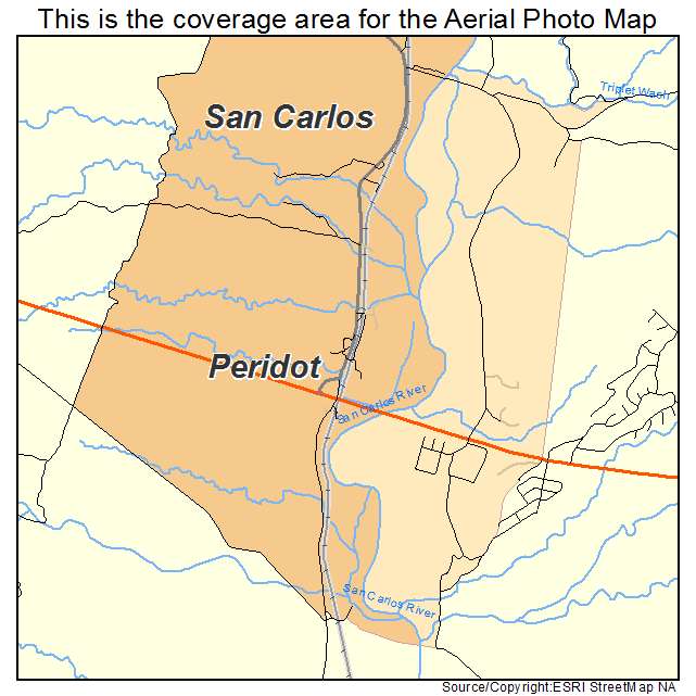 Peridot, AZ location map 