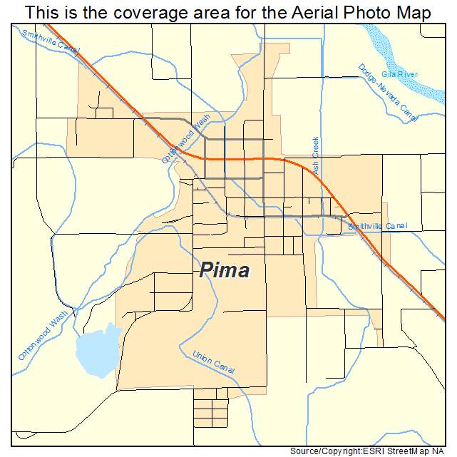 Pima, AZ location map 