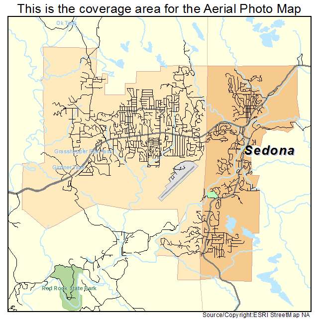 Aerial Photography Map of Sedona, AZ Arizona