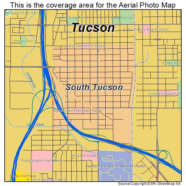 South Tucson, AZ location map 