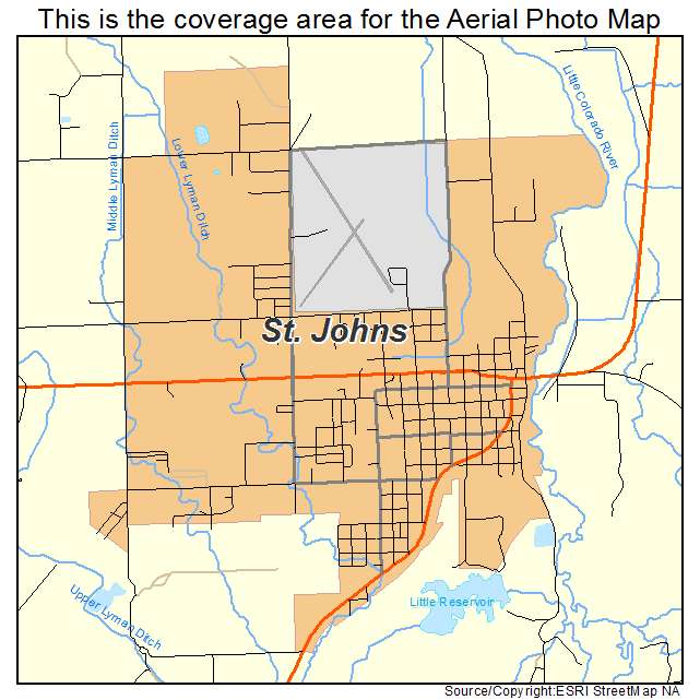 Aerial Photography Map of St Johns, AZ Arizona