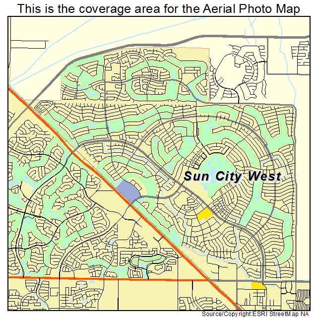 Aerial Photography Map Of Sun City West Az Arizona