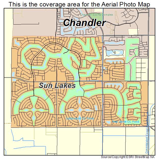 Aerial Photography Map Of Sun Lakes Az Arizona