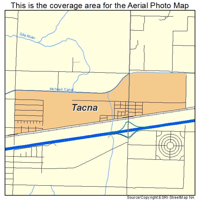 Aerial Photography Map of Tacna, AZ Arizona