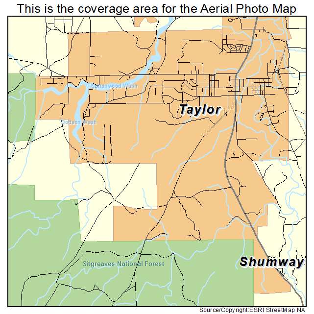 Taylor, AZ location map 