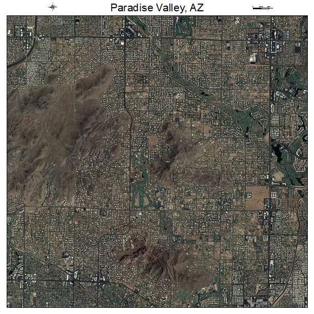 Paradise Valley, AZ air photo map