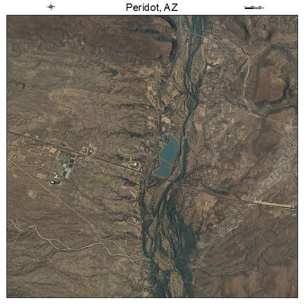 Peridot, AZ air photo map