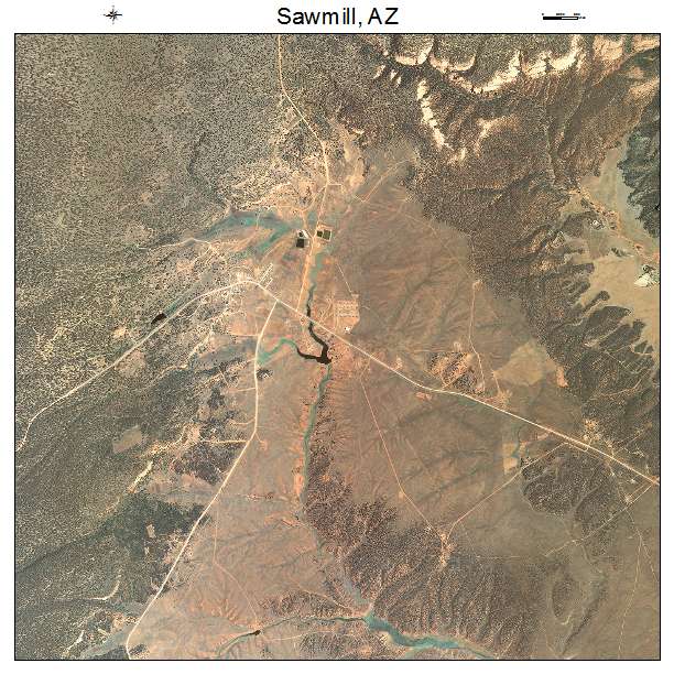Sawmill, AZ air photo map