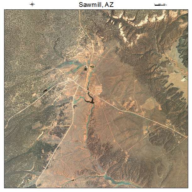 Sawmill, AZ air photo map