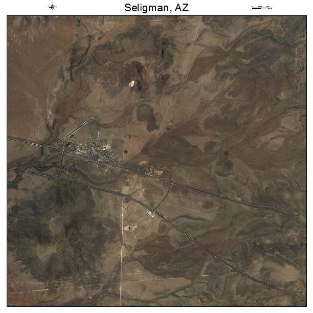Seligman, AZ air photo map