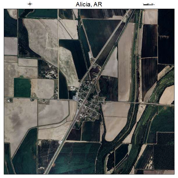 Alicia, AR air photo map