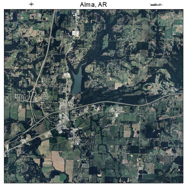 Alma, AR air photo map