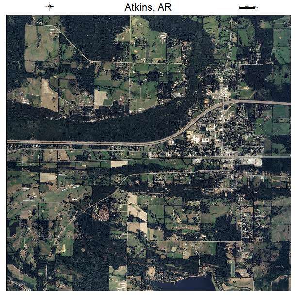 Atkins, AR air photo map