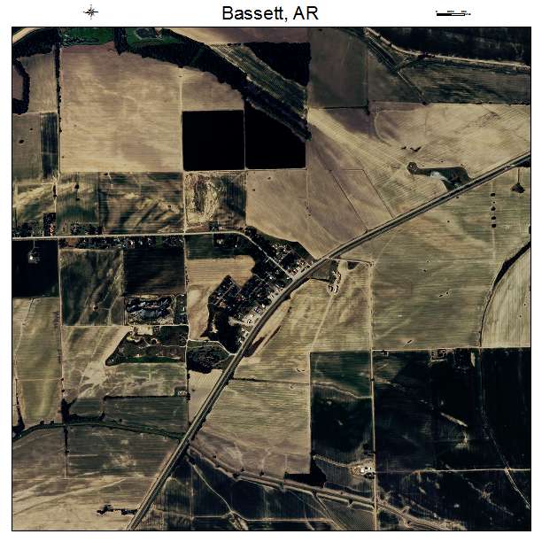 Bassett, AR air photo map