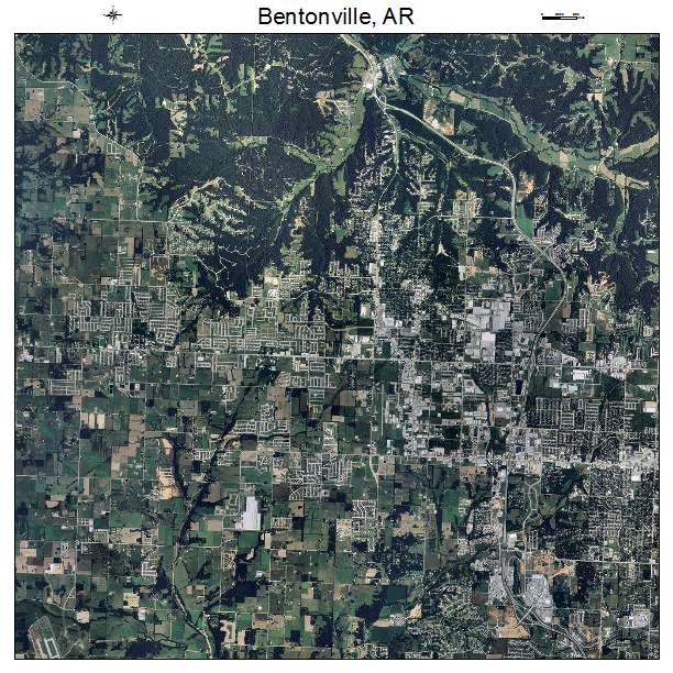 Bentonville, AR air photo map