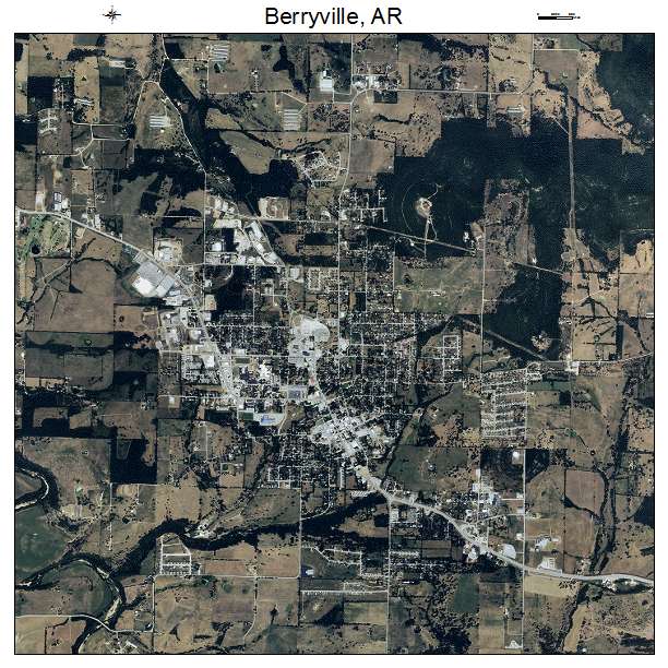 Berryville, AR air photo map