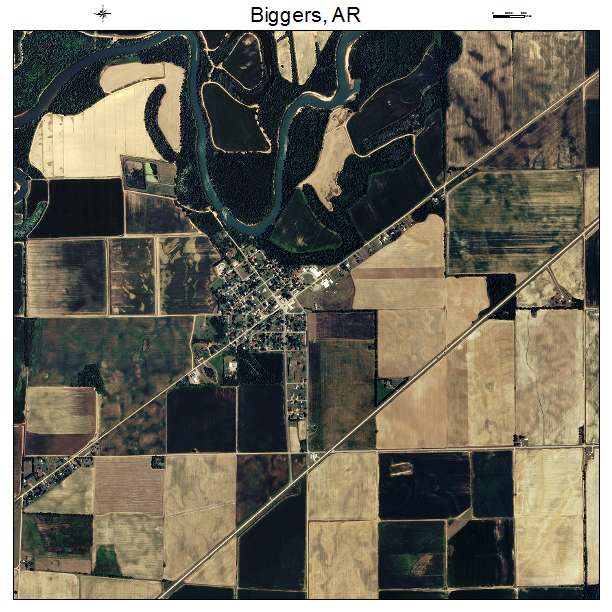 Biggers, AR air photo map