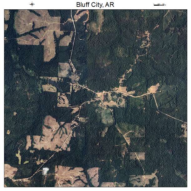 Bluff City, AR air photo map