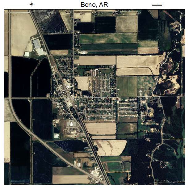 Bono, AR air photo map