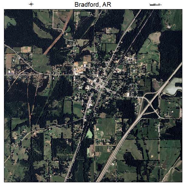 Bradford, AR air photo map