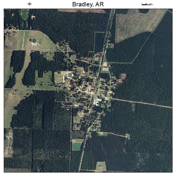 Bradley, AR air photo map