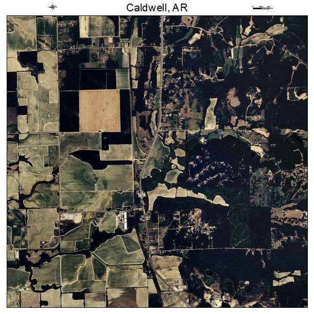 Caldwell, AR air photo map