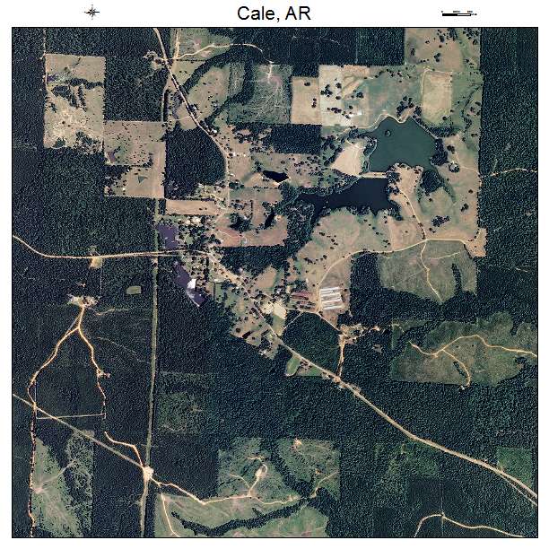 Cale, AR air photo map