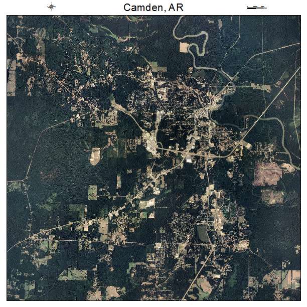 Camden, AR air photo map