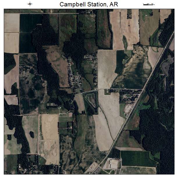Campbell Station, AR air photo map