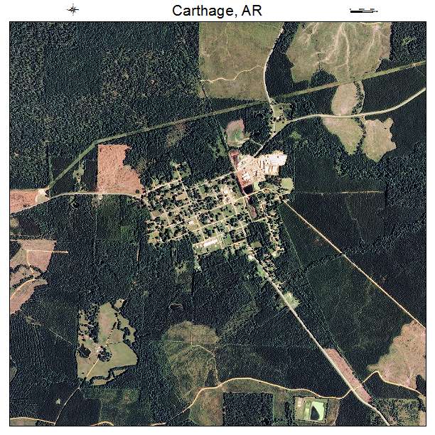 Carthage, AR air photo map