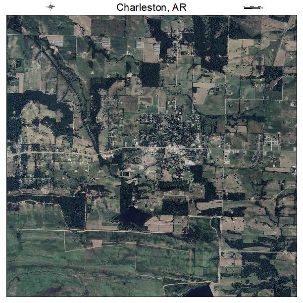 Charleston, AR air photo map