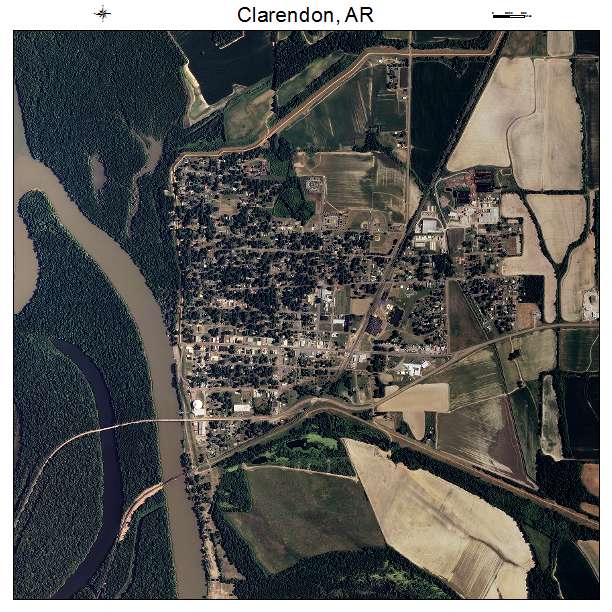 Clarendon, AR air photo map