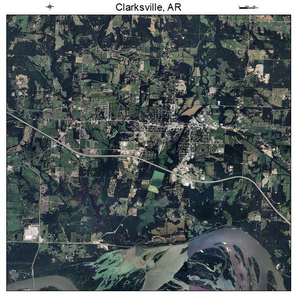 Clarksville, AR air photo map