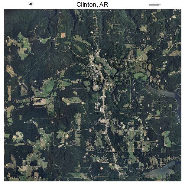 Clinton, AR air photo map