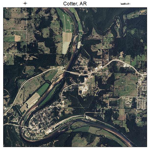 Cotter, AR air photo map