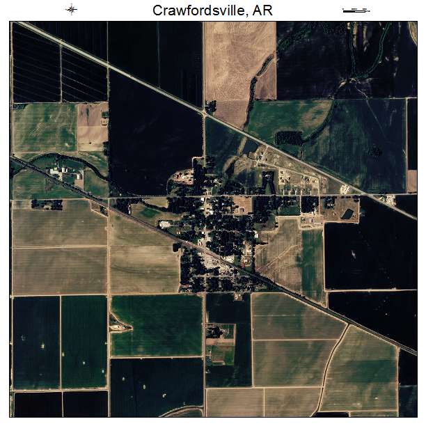 Crawfordsville, AR air photo map